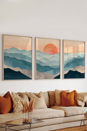 Wallity Conjunto de 3 Pinturas Decorativas Enmarcadas Multicolor